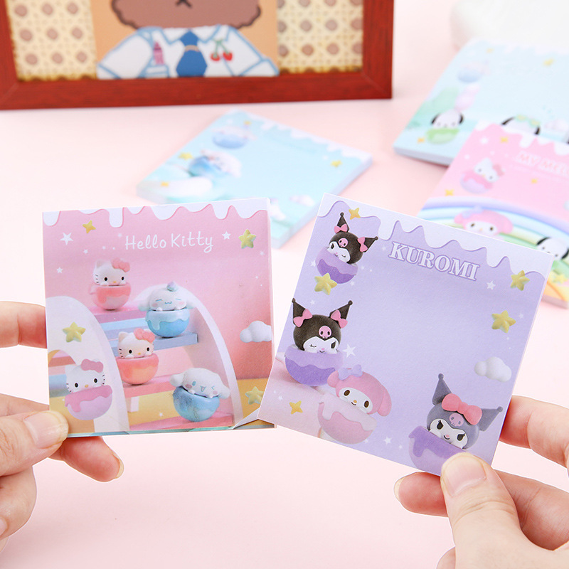 Pequeña niña adhesivamente pegajosa fuerte desgarrable estudiante decoración papel de notas del diario del estudiante cuaderno de mano