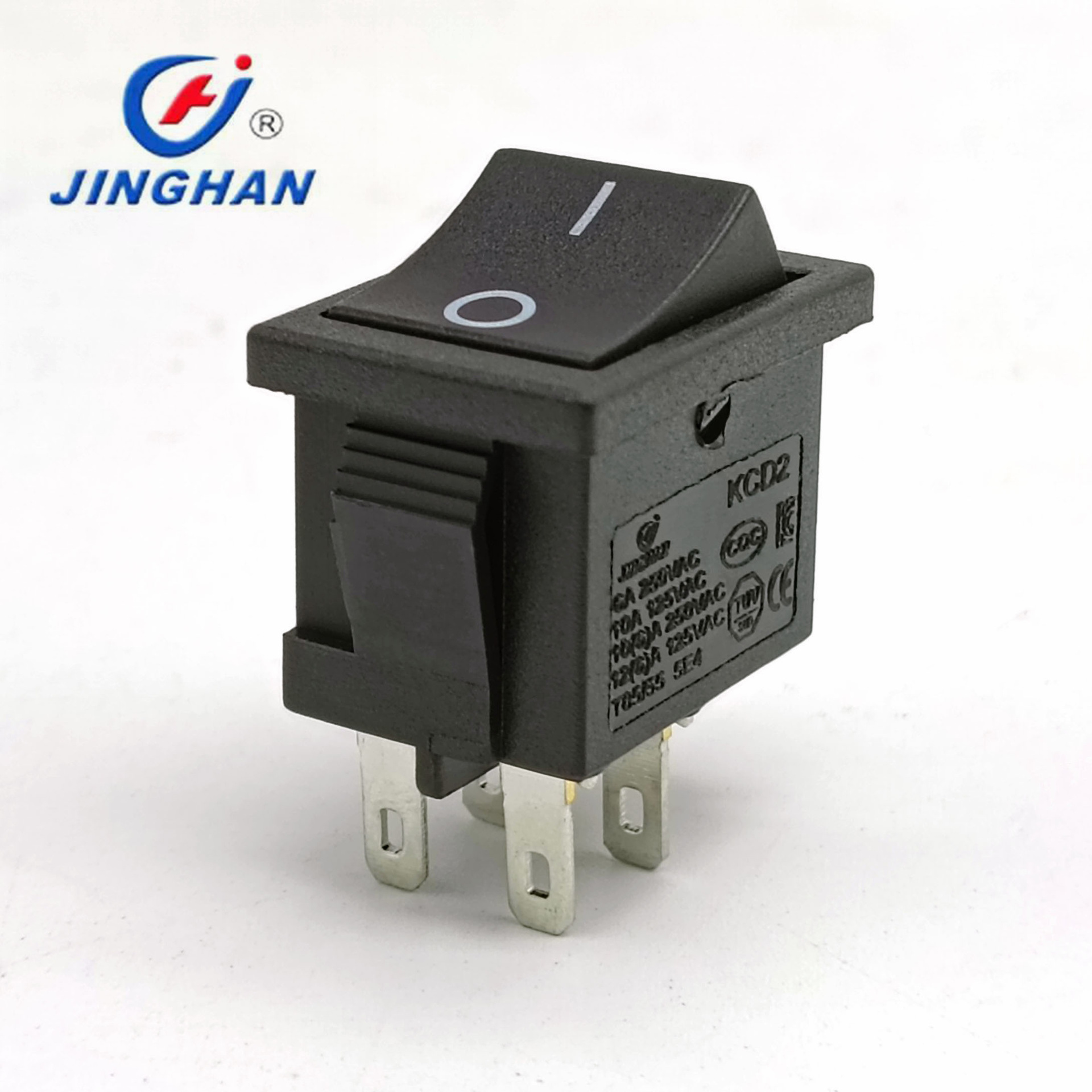 晶瀚 JINGHAN 4P细脚船型开关 汽油发电机配件开关 KCD2-202