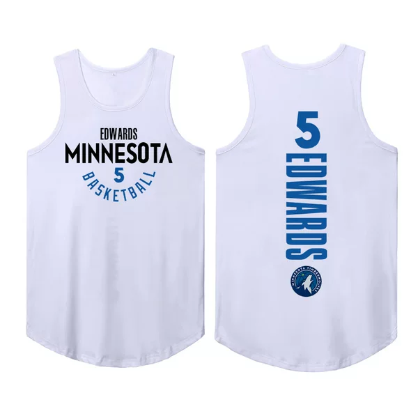 New Timberwolves Edwards 5 Joe Yee Leonard Team Sports Vest Ice Silk Quick Dry Clothes
