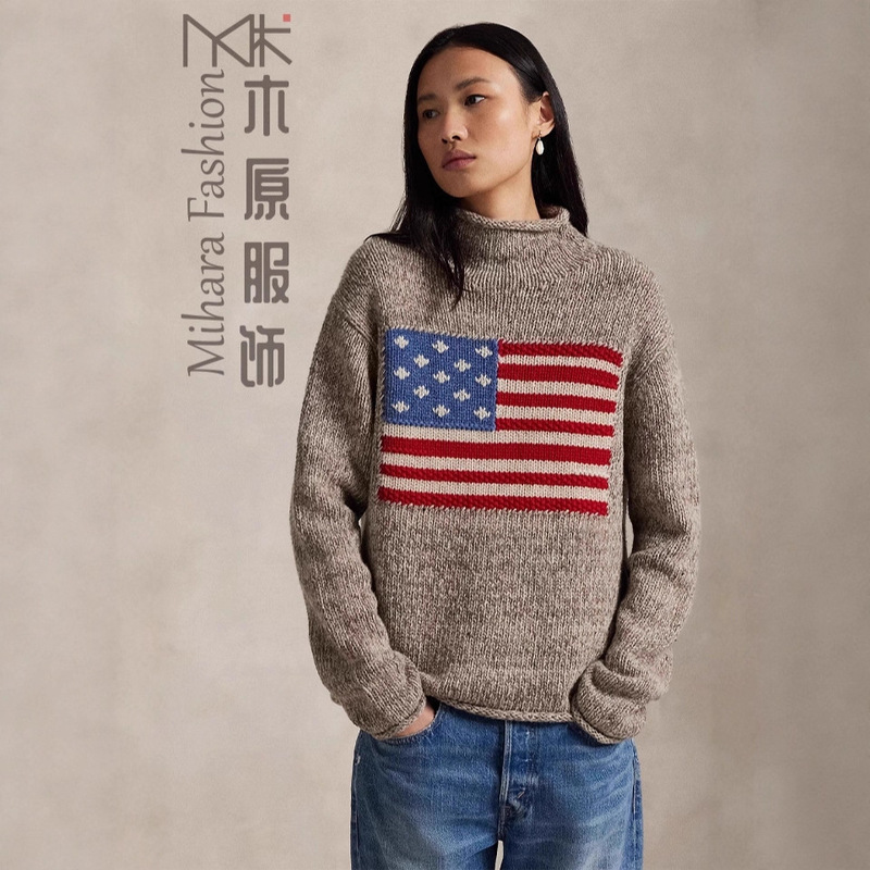 European and American 2025 New Cross-Border Retro High-Neck Casual Loose Long-Sleeved Knitwears Aliexpress New Autumn and Winter Knitwears