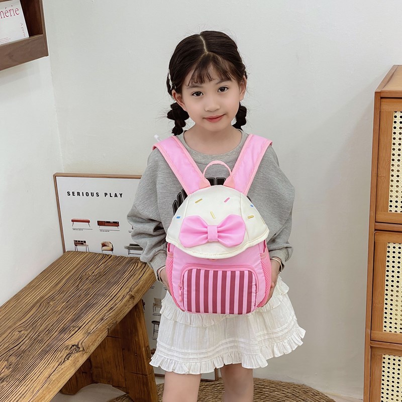 Mochila de bebé de jardín de infantes dulce lazo de dibujos animados linda mochila para niños y niñas 2025 nueva mochila para niños