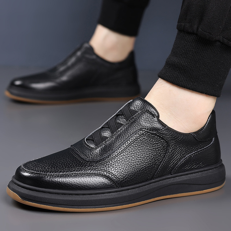 Piel de vaca de primera capa verano nuevos zapatos casuales para hombres cuero transpirable zapatos para hombres de un pie zapatos de cuero de todo fósforo