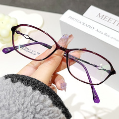 韓系ins風超輕女款近視眼鏡百搭時尚透紫色眼鏡架可配度數眼鏡框