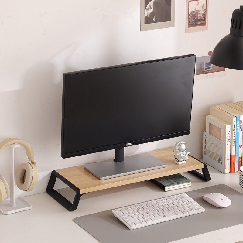 경사진 다리, 우드 컬러 + 블랙 프레임, USB 없음
