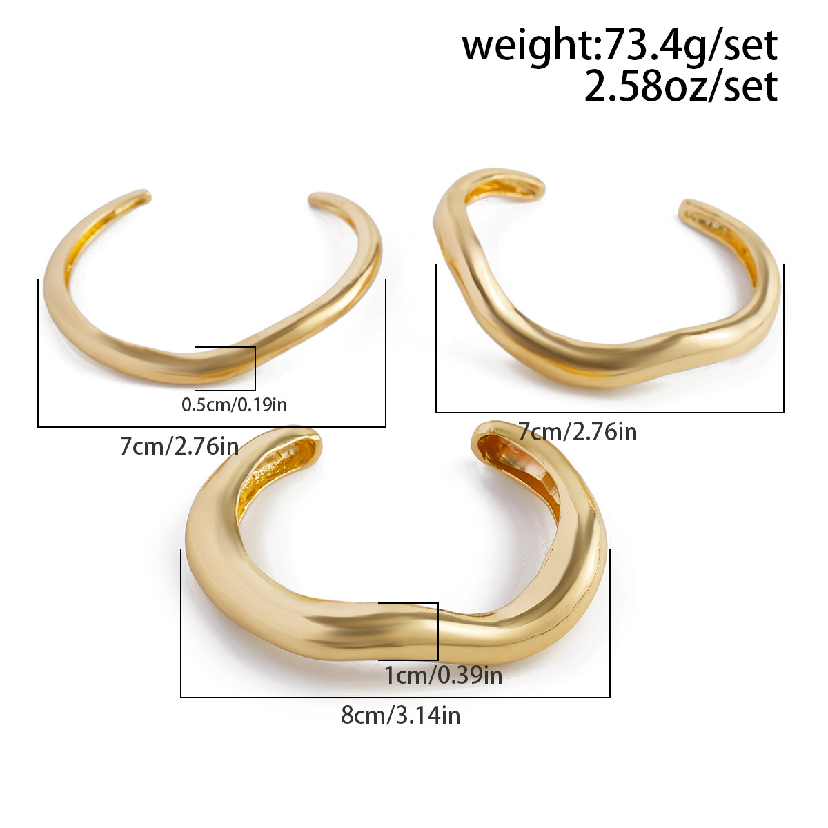 Alloy Material Elegant Geometric Alloy Plating Women's Rings Bracelets Jewelry Set