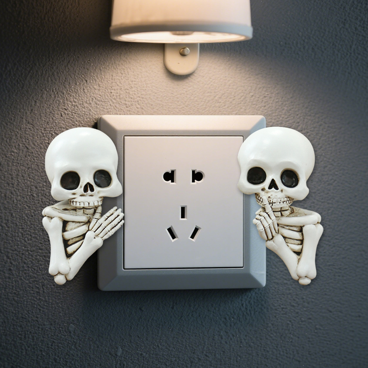  New Skull Switch Sticker Decorative Crafts Halloween Resin Ornaments Home Wall Sticker Ghost Head