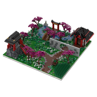 C4889 Perspective Model with Old Houses, Temples, Small Fields and Gardens 3634 Particle Number