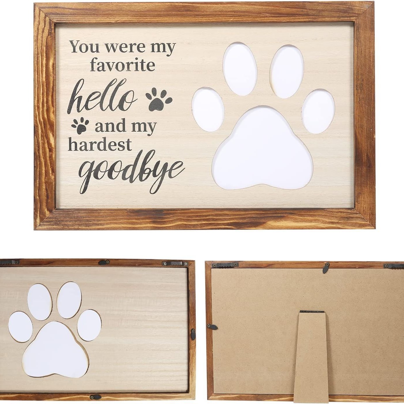 Registro de crecimiento de mascotas de madera marco de fotos conmemorativo decoración redacción creativa conmemorativa bricolaje marco de fotos decoración