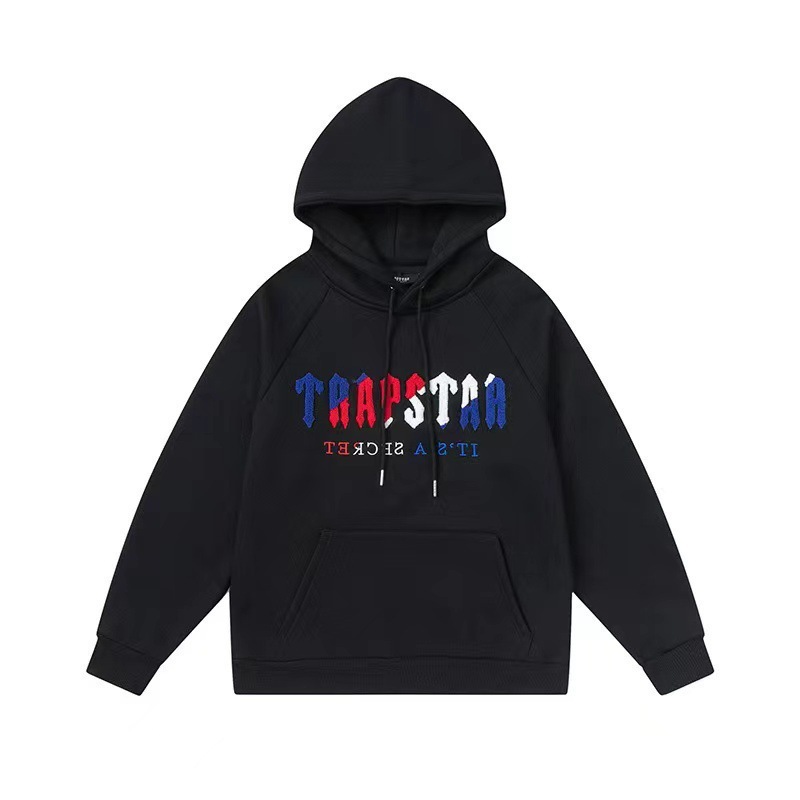 外贸Trapstar经典款彩虹渐变字母印花设计感宽松休闲百搭连帽卫衣|undefined