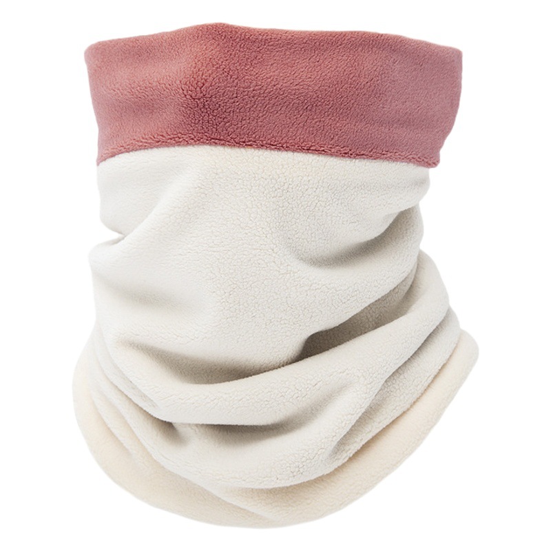 Autumn and winter color matching warm scarf dual-use lengthened ear protection collar double-layer polar velvet fashion men's and women's pullover scarf