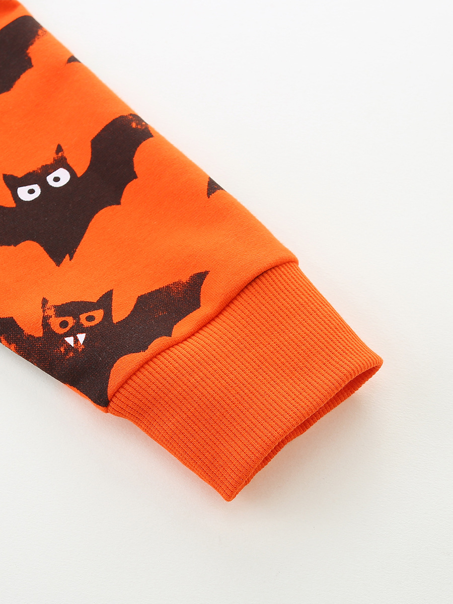 Otoño nuevo niño estilo europeo y americano Halloween chaqueta infantil chaqueta de algodón de punto de cuello redondo de manga larga chaqueta de ropa infantil