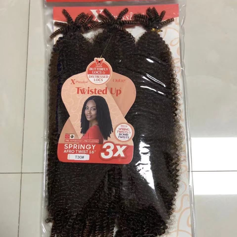 Set de 24 pulgadas 3X Marley Trenza Cabello Fibra Química Africano Curly Largo Afro Kinky