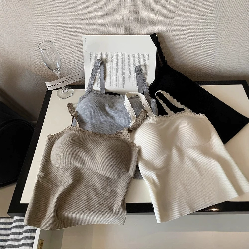 Французское чистое желание ранней осенью новый кружевной камзол жилет женский тонкий термобелье женский нагрудный топ