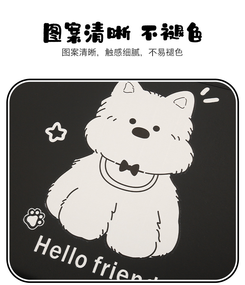 Puppy Lady Cute Cartoon Car Seat Back Anti-Kick Pad Car Seat Rear Anti-Fouling Pad with Storage Strap