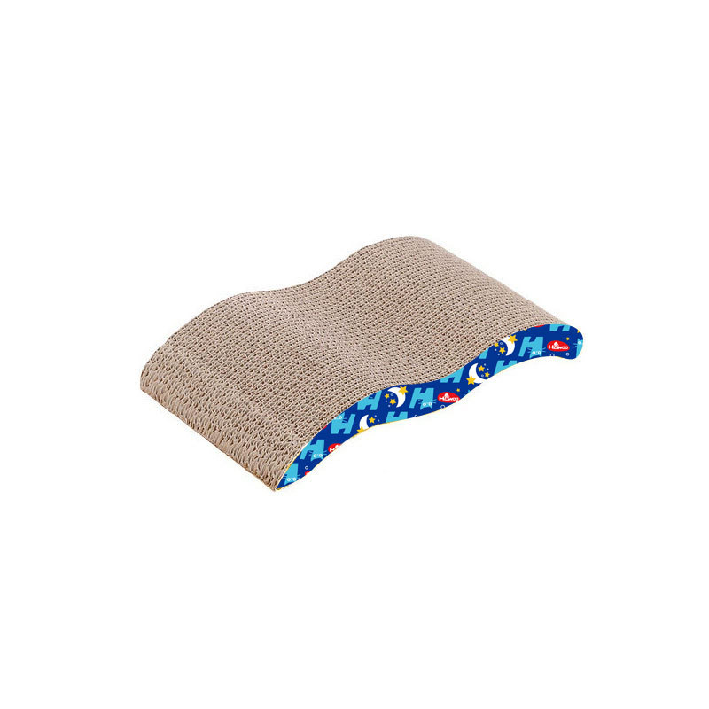 Tablero de agarre para gatos cuidadosamente seleccionado Hawo Pipitao spot al por mayor Plato de garra de pulido de gato de papel corrugado simple tipo M Plato de agarre para gatos resistente al desgaste