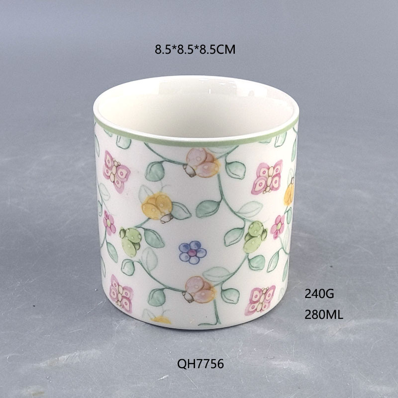 Vintage creativo flor de cerámica taza de cera de cera para mujeres alto valor de mano regalo flor taza de cera de adornos domésticos pequeños frescos
