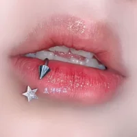 Пятиконечная звезда с конусной головкой и круглой головкой Кольцо для губ подковообразное кольцо C-образное кольцо из титановой стали внешняя резьба прокол ювелирные изделия панк личность круто