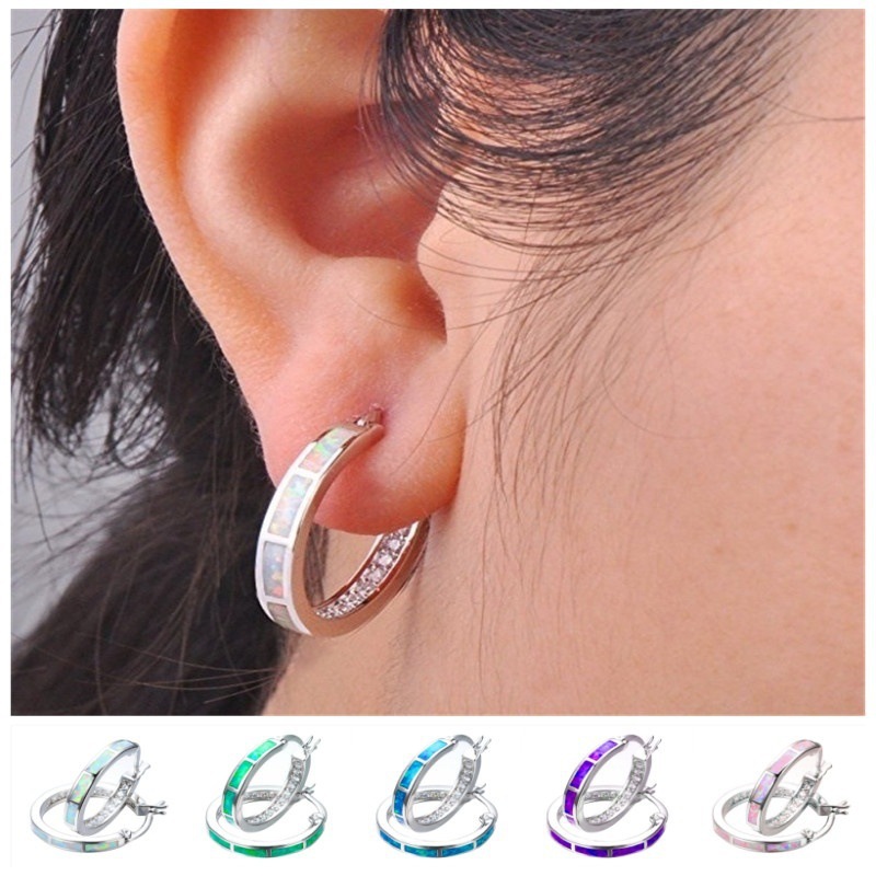 8g Weight Rhinestones Inlay Material 1 Pair Simple Style Commute Circle Enamel Inlay Alloy Rhinestones Earrings