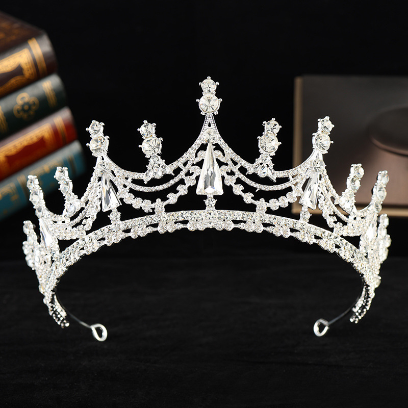 Diamond Design Elegant Women's Crown Alloy Diamond Crown