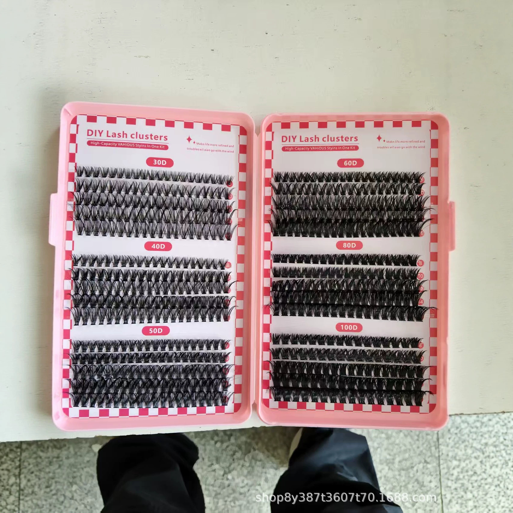 European and American Cross-Border DIY Segmented Single-Cluster False Eyelashes 30D-100D Thick D-Curved Large Volume Cluster Eyelashes Wholesale
