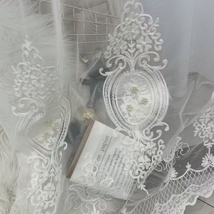 Jianmeiliangzhu French three-dimensional beads embroidery window screen factory draping good mirror flower Villa living room Foreign Trade finished e-commerce