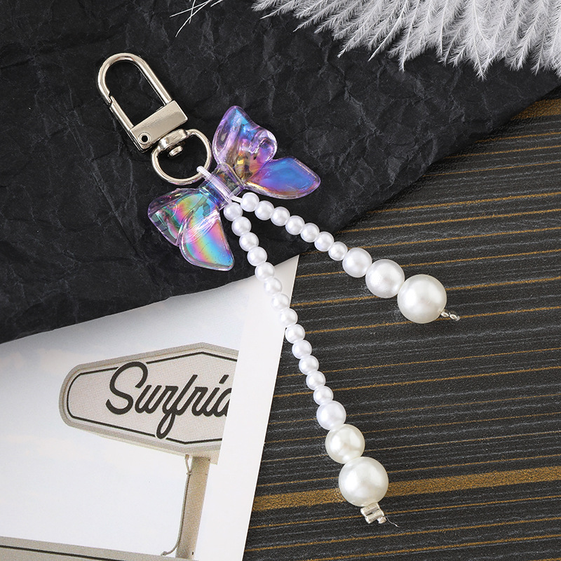 Ins nuevo arco acrílico llavero colgante personalidad DIY bolso colgante auriculares colgante joyas