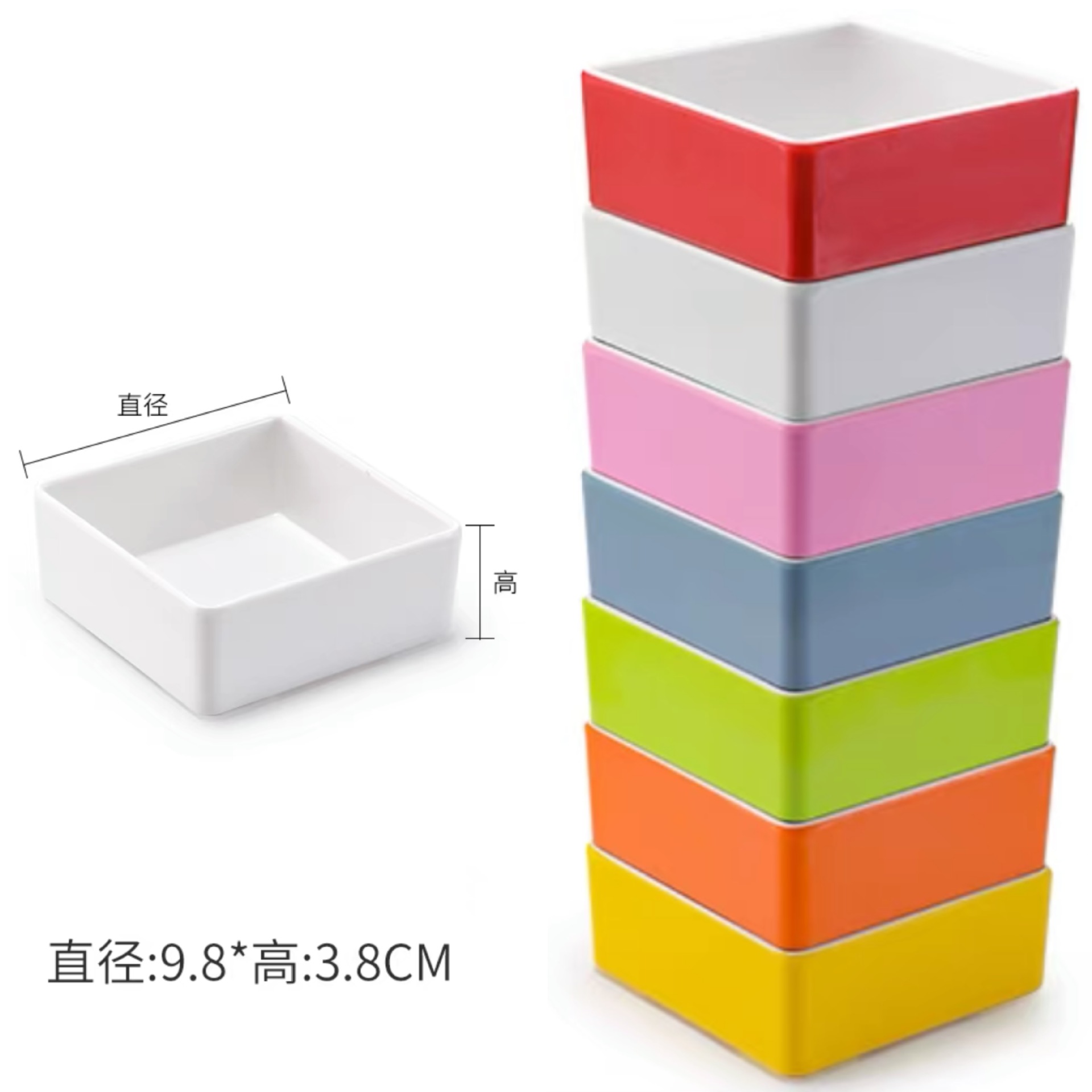 El plato de frutas de autoservicio del hotel de melamina Tangquan se puede superponer con un plato de bocadillos de porcelana de imitación.