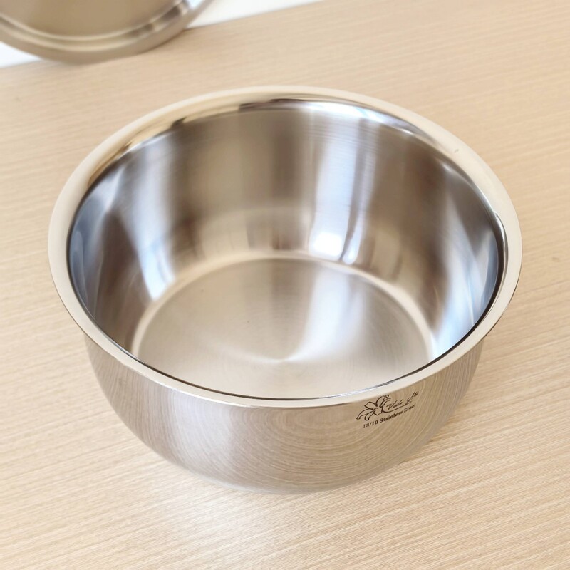 18/10 Stainless Steel Bowl for Home Kitchen Storage, Soup Bowl, Steaming Bowl, Matte and Glossy Texture Tableware 16cm 18/10 Stainless Steel Bowl for Home Kitchen Storage, Soup Bowl, Steaming Bowl, Matte and Glossy Texture Tableware 16cm