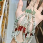 招财猫新品炭烧串珠金丝玉
