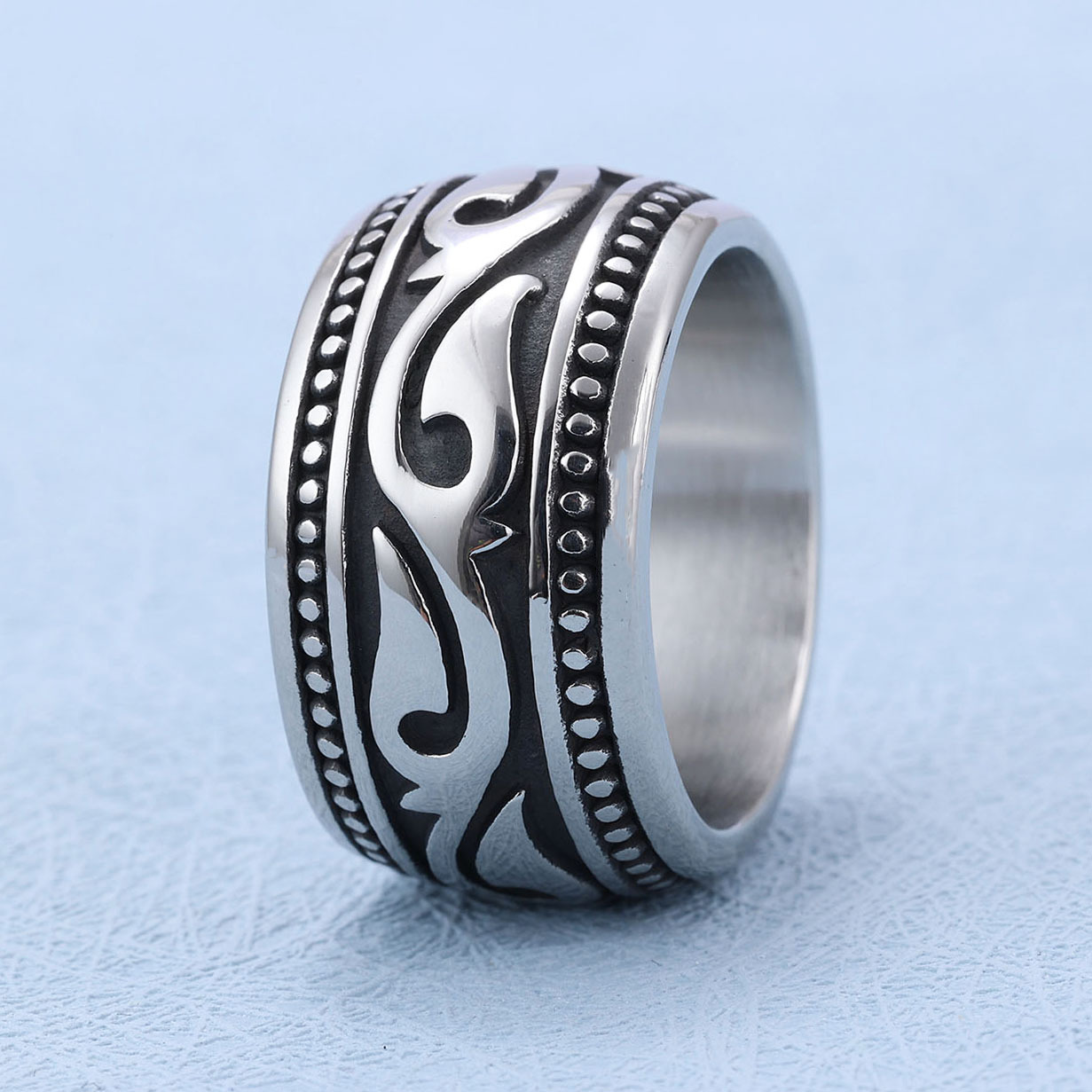 Totem Pattern Men'S Gender Retro Style Retro Totem Stainless Steel Plating Men's Rings