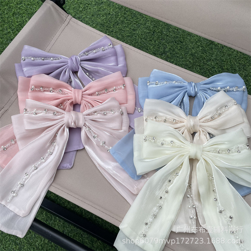 Shiffon three dimensional universal hairgrip with bow
