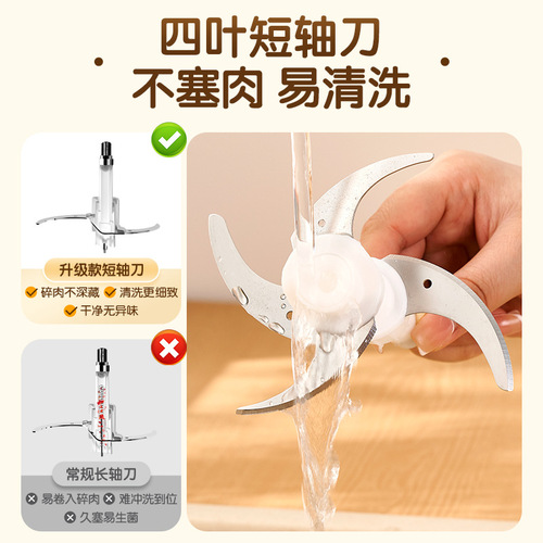 Zhigao Home Electric Stainless Steel Meat Grinder, Minced Meat Maker, Vegetables Chopper, Small Garlic Paste and Chili Processor
