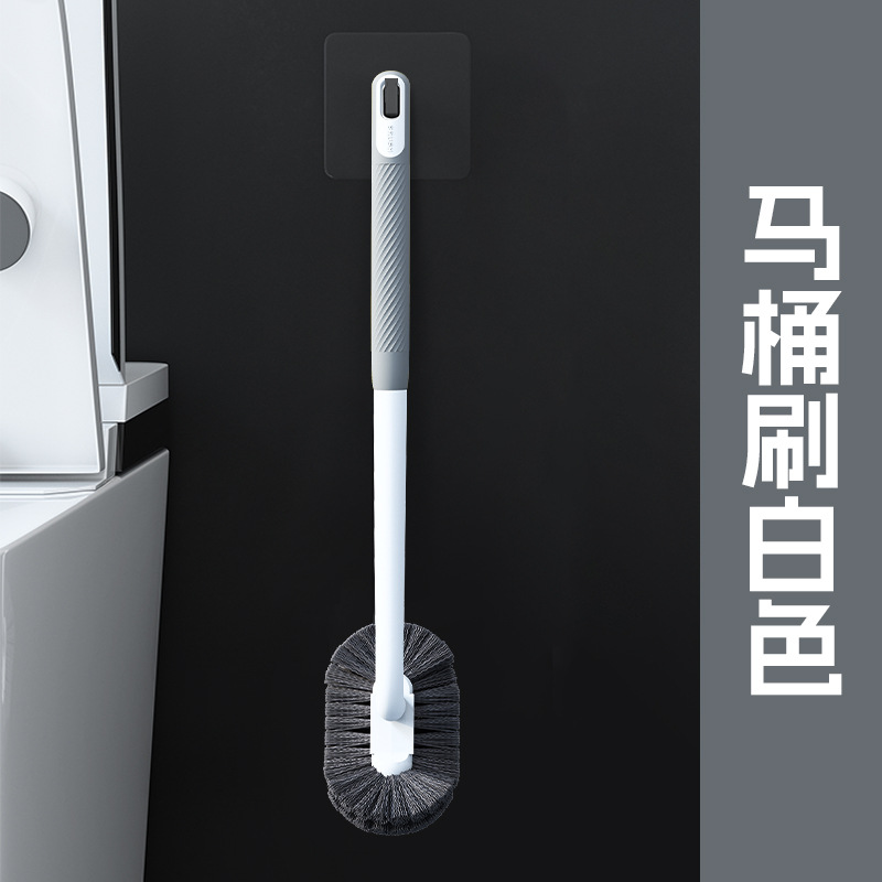 Doméstico curvo mango largo encapsulado pegamento inodoro fresco inodoro limpio cepillo de inodoro sin esquina muerta cepillo de inodoro de pelo suave