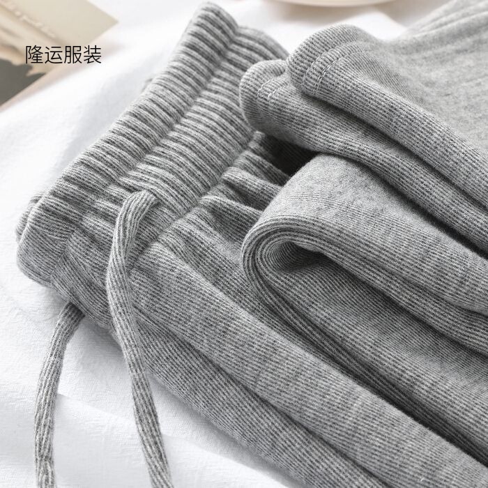 Sheep Wool Spring, Autumn, and Winter Soft and Comfortable Narrow Straight-Leg Drapey Wide-Leg Pants for Women, Lazy Style Sweatpants