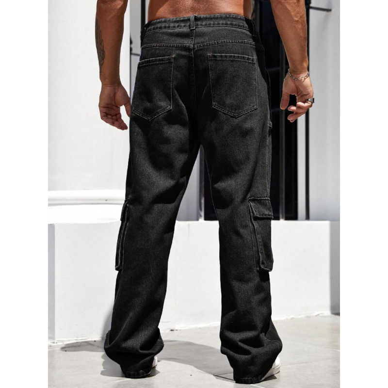 Otoño nuevo comercio exterior transfronterizo denim hombre bolsillo lateral casual pantalones de trabajo