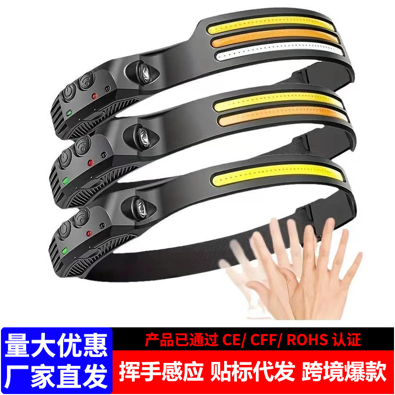 Induction Headlamp with Long Battery Life, Lithium Battery, Outdoor Cycling and Running Rechargeable Light, Outdoor Strong Light Head-Mounted Flashlight Wholesale Induction Headlamp with Long Battery Life, Lithium Battery, Outdoor Cycling and Running Rechargeable Light, Outdoor Strong Light Head-Mounted Flashlight Wholesale