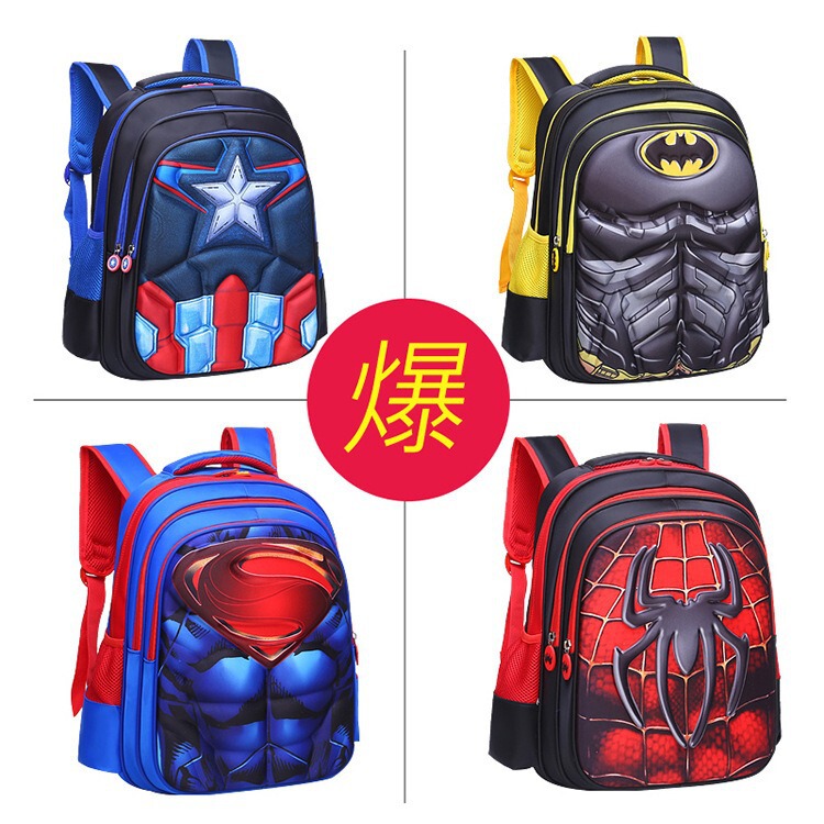 Primary school cartoon boy schoolbag children cross-border a generation of Spider-Man Captain America spot backpack