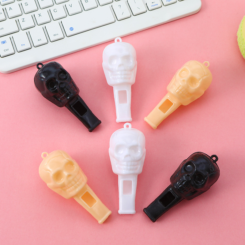 Halloween cráneo silbato fiesta divertido silbato de los niños de plástico colorido silbato animar apoyos