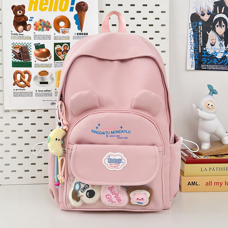 Mochila de gato de la universidad japonesa, mochila escolar de gran capacidad para estudiantes de secundaria, mochila de viaje de todo fósforo para estudiantes de secundaria lindos