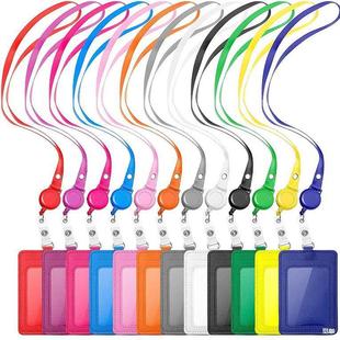 Work Badge with Lanyard Easy-Pull Buckle Employee Badge Work Id Holder Easy-Pull Buckle Telescopic Buckle Factory Brand Access Card Holder