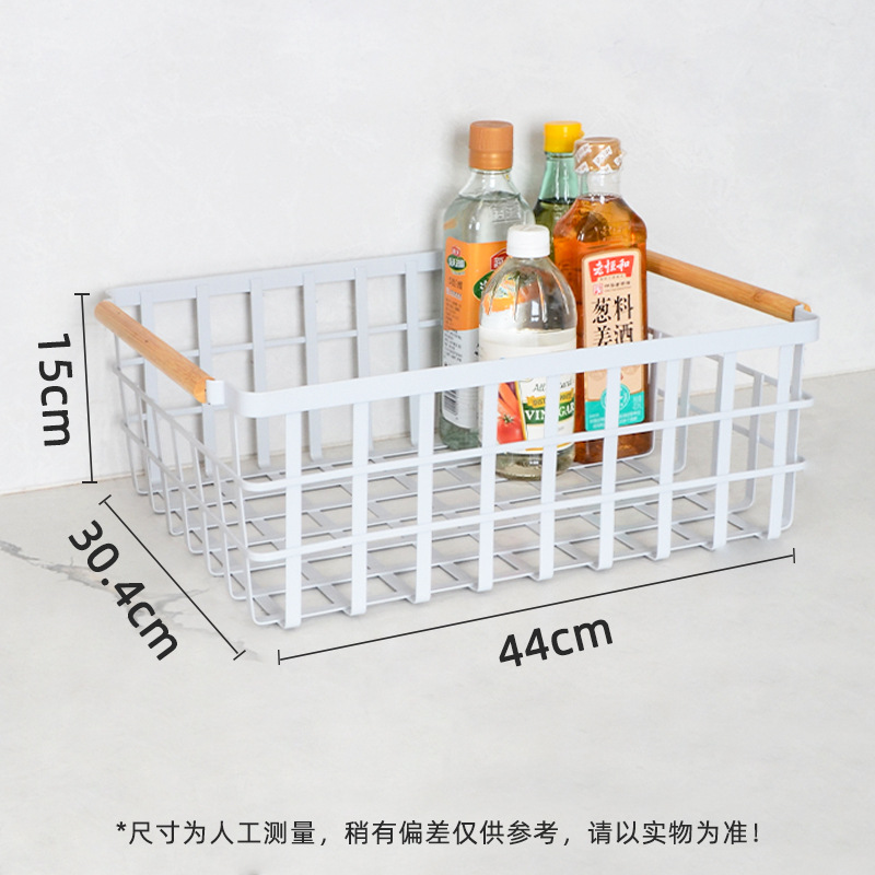 Cesta de almacenamiento de armario estante rectangular cocina cesta de malla cerrada mesa de metal forjado bocadillos caja de almacenamiento de artículos diversos