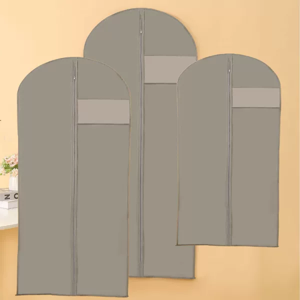 Amazon's Popular Gray Breathable Clothing Dust Cover Hanging Garment Bag Dust-Proof and Moisture-Proof Hanging Suit Hanging Garment Bag