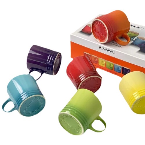 Cool color LE CREUSET rainbow mug macaron six-piece ceramic cup tableware set combination for home use