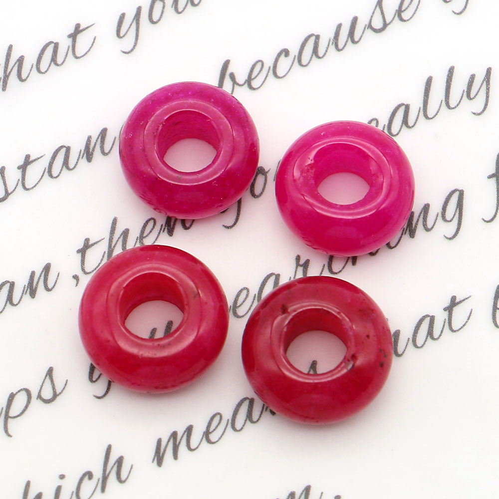 Pequeño anillo de piedra natural botón de seguridad de cristal DIY cuerdas de trenzado cuentas de pulsera collar accesorios colgante