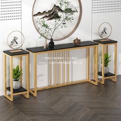简易桌子置物架入户靠墙长条桌铁艺中式条案客厅玄关台家用玄关桌