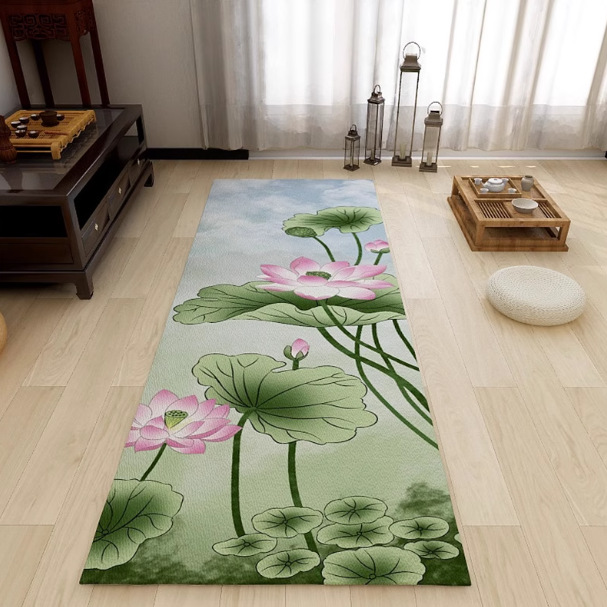 莲花108拜专用跪垫防滑耐脏耐磨易打理地垫简约水晶绒地垫可批发