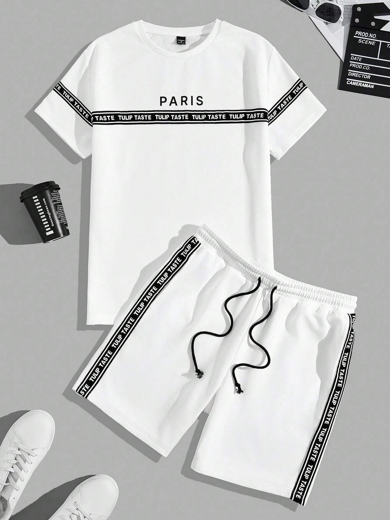 2026 Men's Summer Two Piece Set Short Sleeve T-Shirt And Shorts Loose Trendy Outdoor Sportswear ME2 MA1_viptrois.com