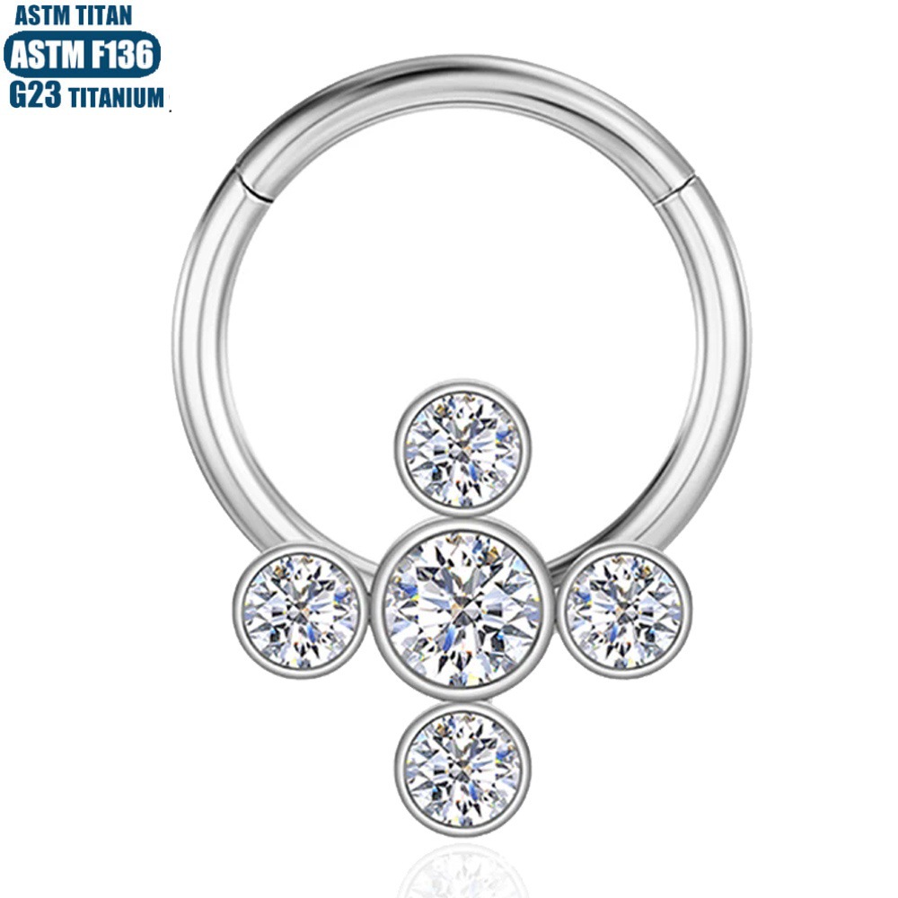 Silver pointed spike labret stud material detail