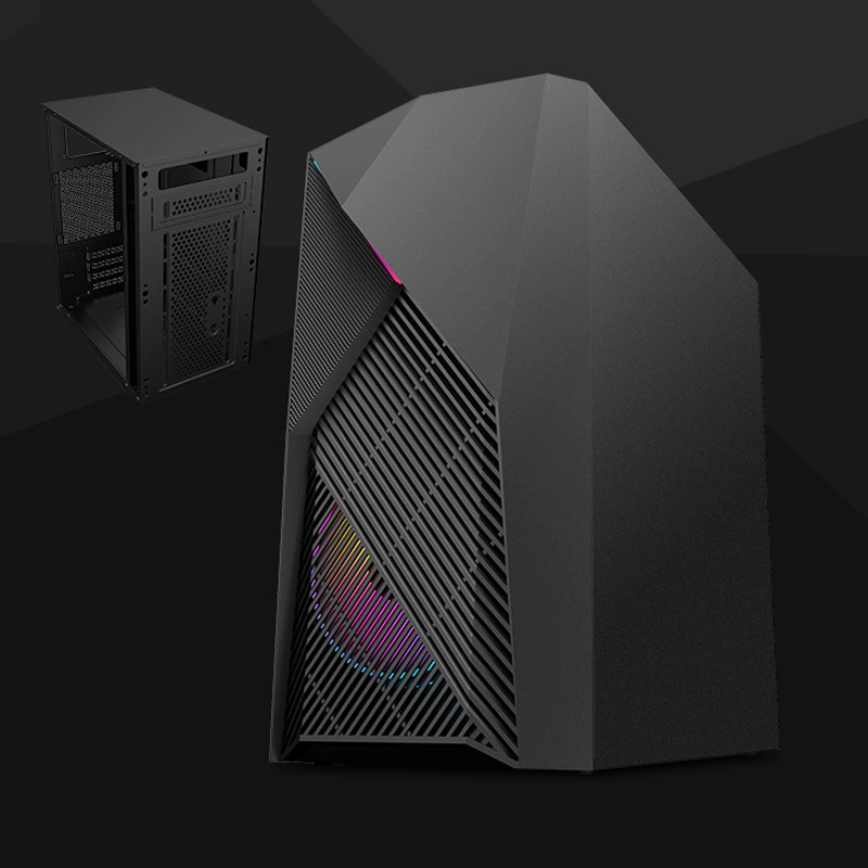 M-ATX PC Case Empty Chassis, RGB Front Panel, 'Apocalypse' Black or White, Fan-Compatible