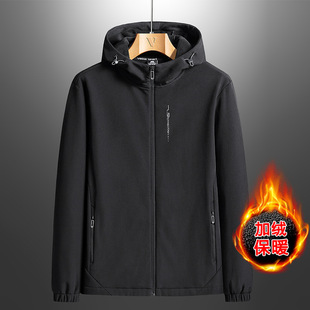 2023 manufacturers autumn and winter new Olympic grain velvet windproof warm fleece-lined thickened outdoor soft shell jacket